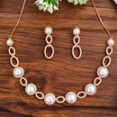 Everlasting Quality Jewels ForeverGlow Rose Gold Plated Austrain Stone And Pearls Necklace Set
