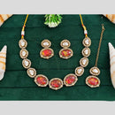 Everlasting Quality Jewels Gold Plated Druzy Stone And Crystal Stone Necklace Set
