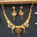 Everlasting Quality Jewels Gold Plated Pota And Meenakari Necklace Set