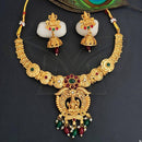 Everlasting Quality Jewels Gold Plated Pota And Beads Temple Necklace Set