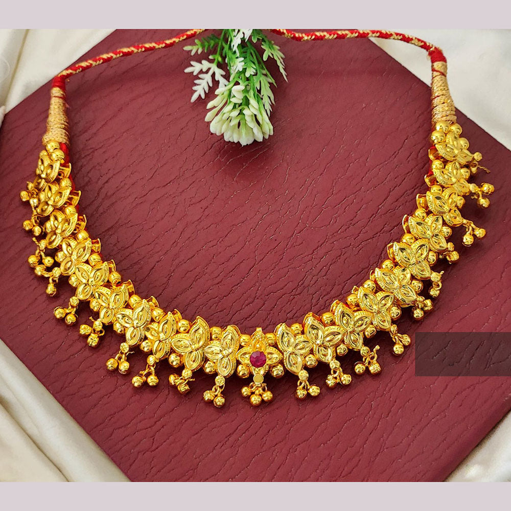 Everlasting Quality Jewels Gold Plated Pota Stone Necklace  