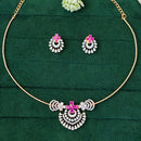 Everlasting Quality Jewels Gold Plated American Diamond Necklace Set 