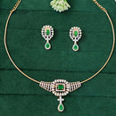 Everlasting Quality Jewels Gold Plated American Diamond Necklace Set 