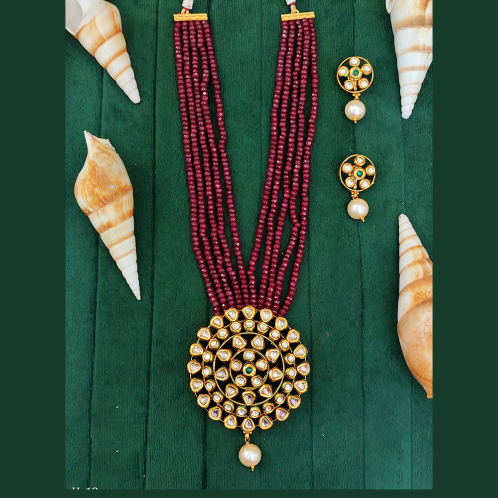 Everlasting Quality Jewels Gold Plated Kundan And Pearl Necklace Set 