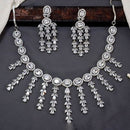 Everlasting Quality Jewels Silver Plated American Diamond Necklace Set 