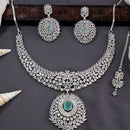 Everlasting Quality Jewels Silver Plated American Diamond Necklace Set 