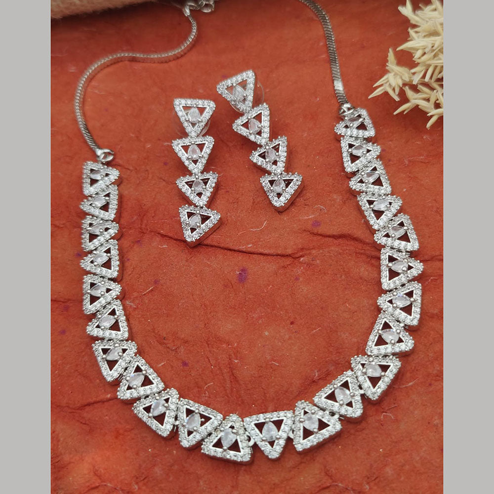 Everlasting Quality Jewels Gold Plated American Diamond Necklace Set 