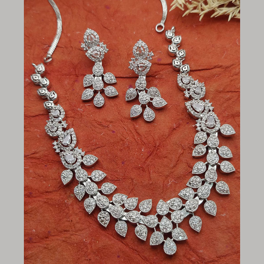Everlasting Quality Jewels Gold Plated American Diamond Necklace Set 