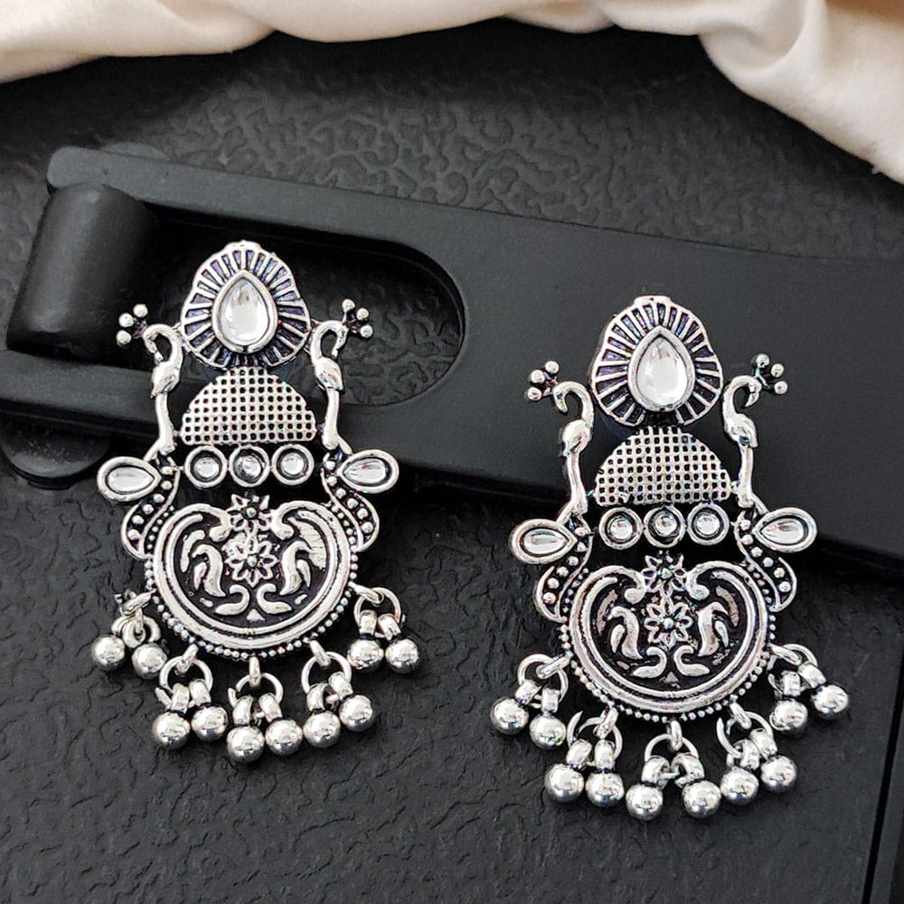 Everlasting Quality Jewels Lightweight Oxidised Pota Stone Dangler Earrings