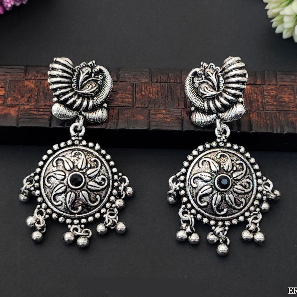 Everlasting Quality Jewels Lightweight Oxidised Pota Stone Dangler Earrings