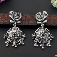 Everlasting Quality Jewels Lightweight Oxidised Pota Stone Dangler Earrings