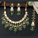 Everlasting Quality Jewels Sparkling Kundan And Pearl Beads Necklace Set