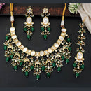 Everlasting Quality Jewels Polki Kundan And Beads Dangling Necklace Set