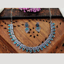Everlasting Quality Jewels Oxidised Plated Regal Glow Pota Stone Necklace Set