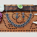 Everlasting Quality Jewels Oxidised Plated Regal Glow Pota Stone Necklace Set