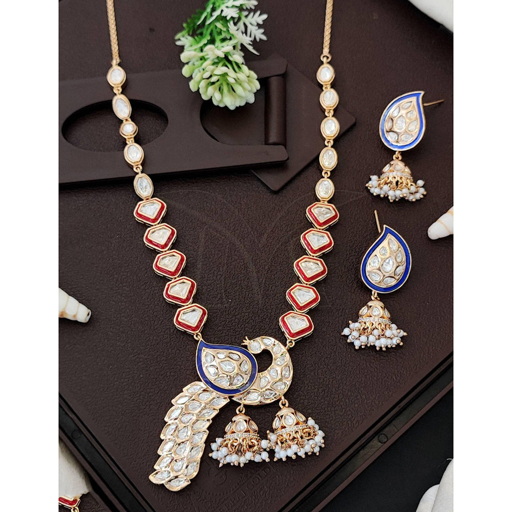 Everlasting Quality Jewels Royal Polki Kundan And Meenakari Pearl Necklace Set