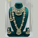 Everlasting Quality Jewels Handcrafted Polki Kundan Stone And Meenakari Long Necklace Set