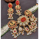 Everlasting Quality Jewels Royal Kundan Stone And Pearl Choker Necklace Set