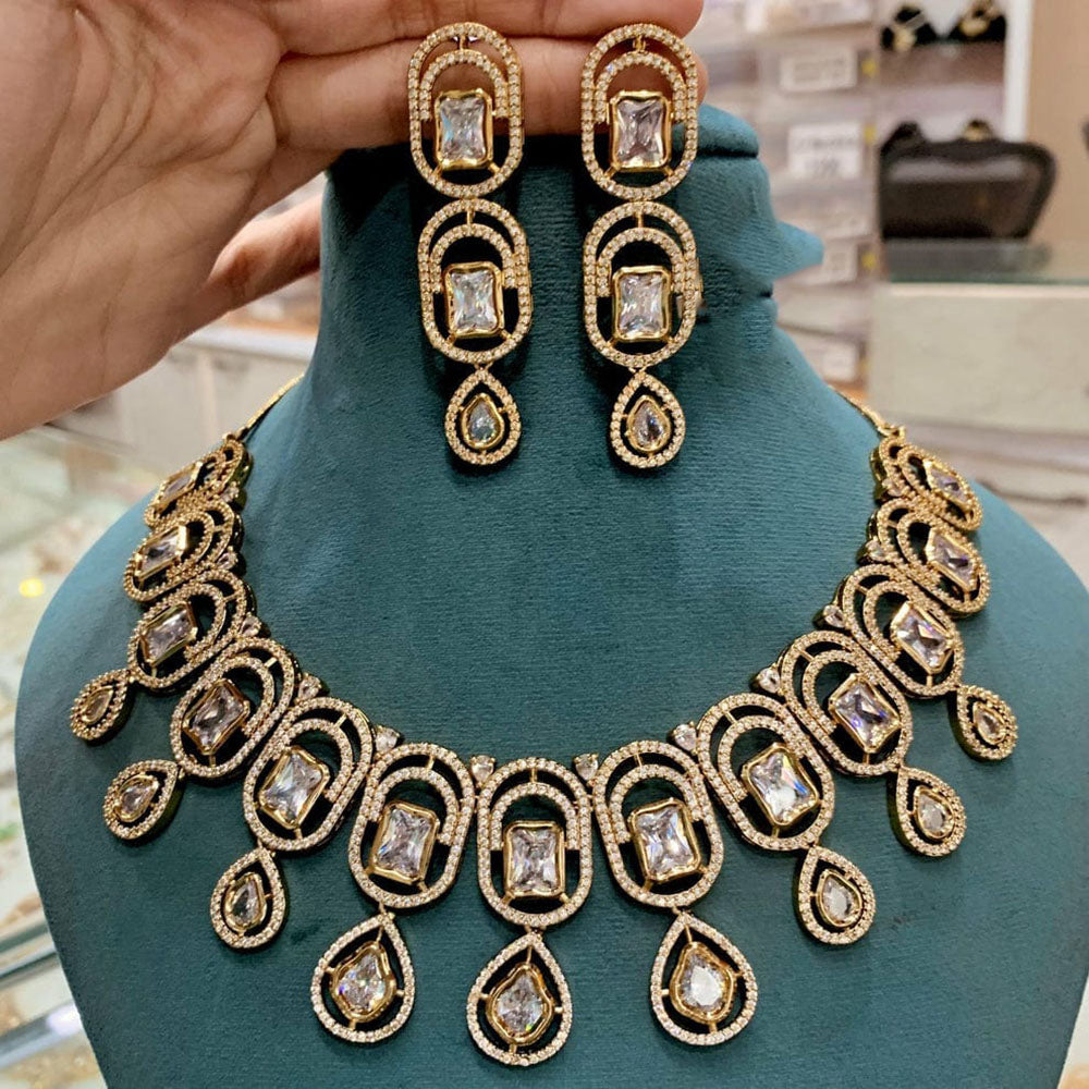 Everlasting Quality Jewels Designer American Diamond Necklace Set