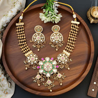 Everlasting Quality Jewels Graceful Pota Stone And Pearl Necklace Set