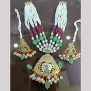 Everlasting Quality Jewels Graceful Pota Stone And Pearl Meenakari Necklace Set