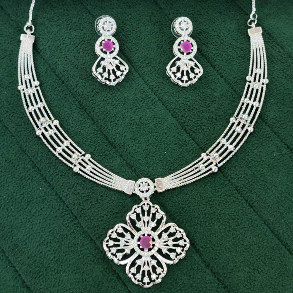 Everlasting Quality Jewels Shimmering American Diamond Necklace Set