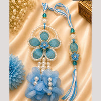Everlasting Quality Jewels Bhaiya And Bhabhi Crystal Stone Rakhi With Lumba 