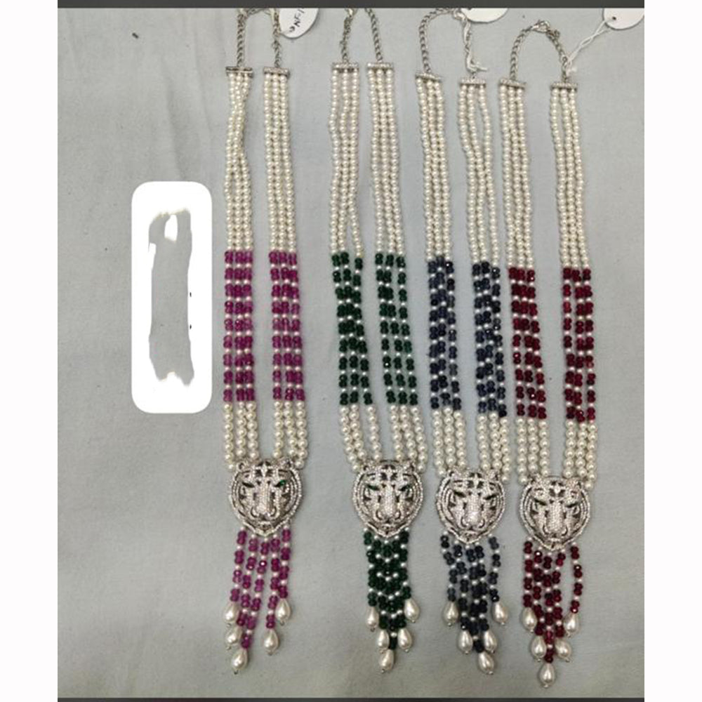 MG Beads Royal Look Austrian Stone And Beaded Long Necklace