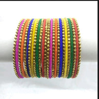 Darshana Jewels Gold Plated Velvet Bangles Set