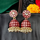 Darshana Jewels Gold Plated Mennakari Jhumki Earrings