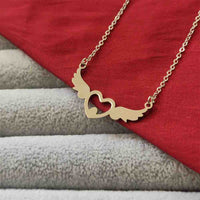 Urthn Heart Wings Chain Pendant - 113114610RG (Pack Of 6)