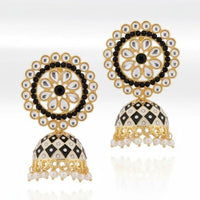 Sanshray Royal Austrian Stone Pearl Hanging Ghungroo Earrings