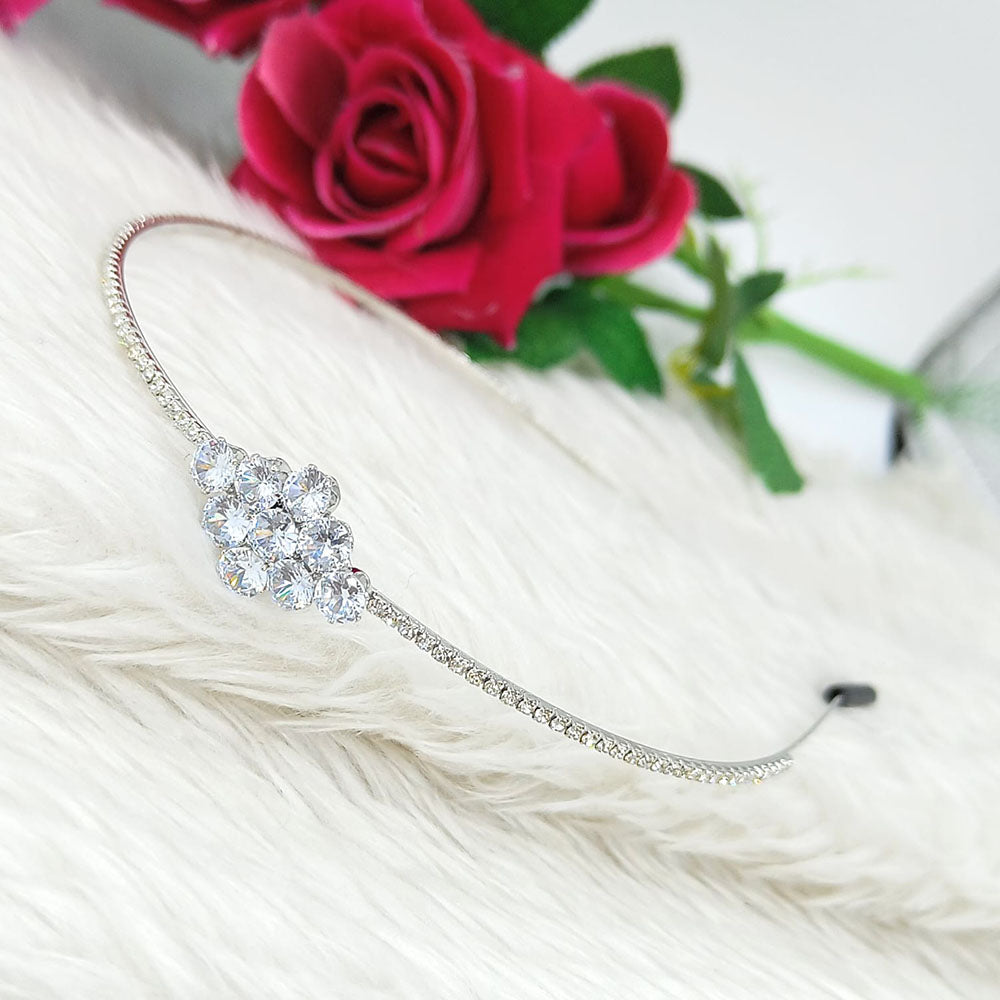 Lalita Creation Silver Plated Crystal Stone Hairband