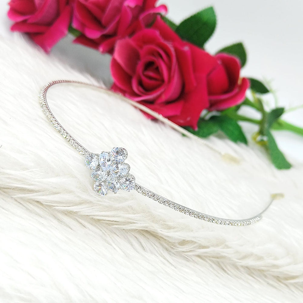 Lalita Creation Silver Plated Crystal Stone Hairband