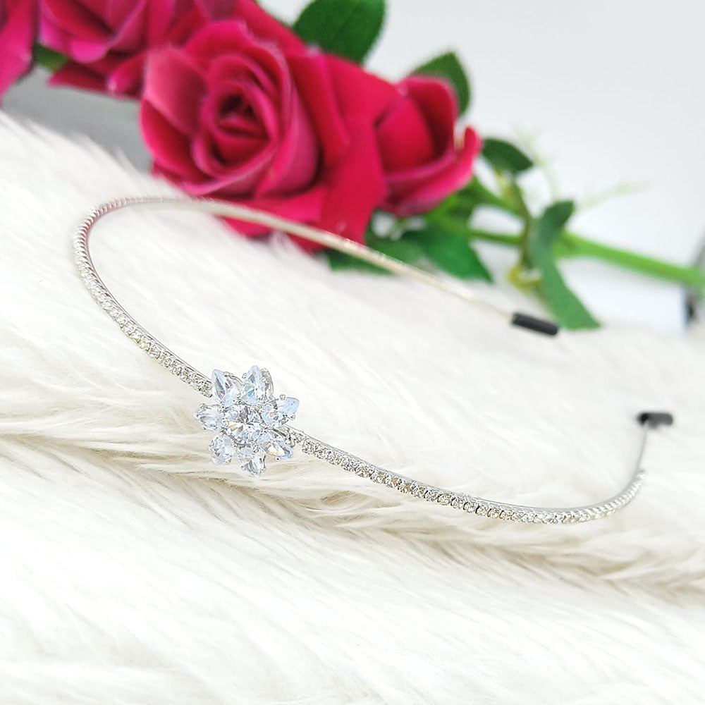 Lalita Creation Silver Plated Crystal Stone Hairband