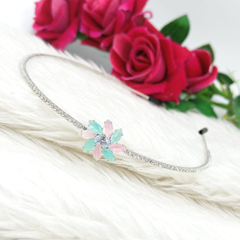 Lalita Creation Silver Plated Crystal Stone Hairband