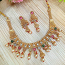 Darshana Jewels Gold Plated Kundan Beads And Pearl Necklace Set