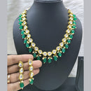 FS Collection Gold Plated Kundan Stone Necklace Set