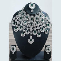 FS Collection Silver Plated Crystal Stone Necklace Set