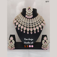 FS Collection Gold Plated Kundan Stone Necklace Set