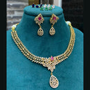 FS Collection Gold Plated AD Stone Necklace Set