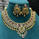 FS Collection Gold Plated AD Stone Necklace Set