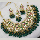 FS Collection Gold Plated Kundan Stone & Meenakari Necklace Set