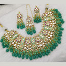 FS Collection Gold Plated Kundan Stone & Meenakari Necklace Set