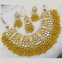 FS Collection Gold Plated Kundan Stone & Meenakari Necklace Set