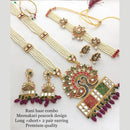 FS Collection Gold Plated Pearl Double Necklace Set