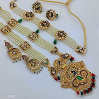 FS Collection Gold Plated Pearl Double Necklace Set