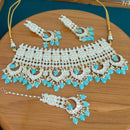 FS Collection Gold Plated Kundan Stone Necklace Set