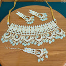 FS Collection Gold Plated Kundan Stone Necklace Set