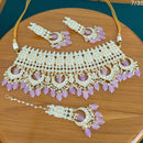 FS Collection Gold Plated Kundan Stone Necklace Set